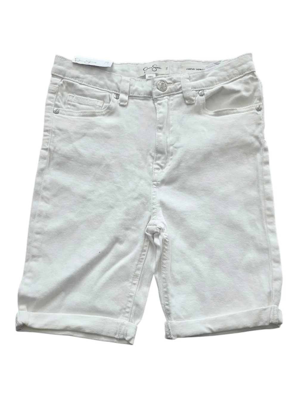 Jessica Simpson White Denim Cherish Bermuda Shorts Teen Girls 14 NWT
